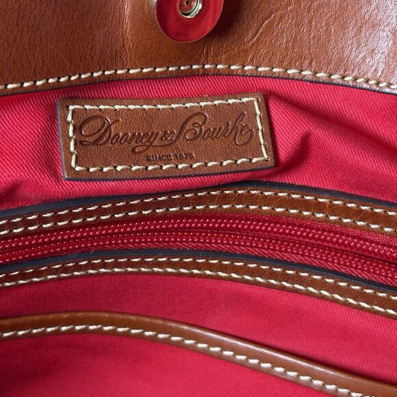 Dooney & Bourke Large Flynn Bag Honey Suede Gently Used Rare Retired Tote Bucket - Picture 9 of 14